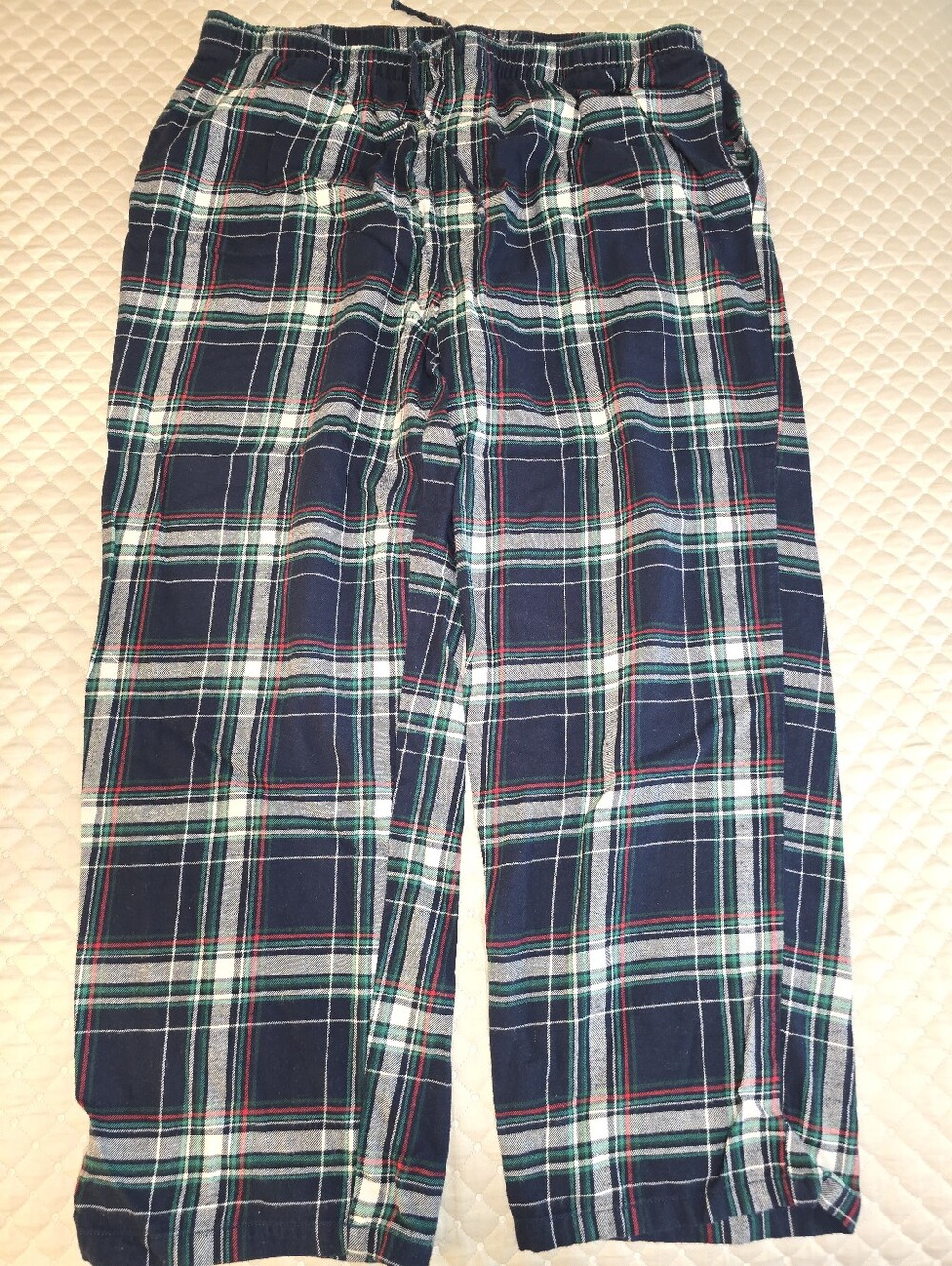 XL - Nautica Navy Plaid Lounge Pants with Green & Red Accents